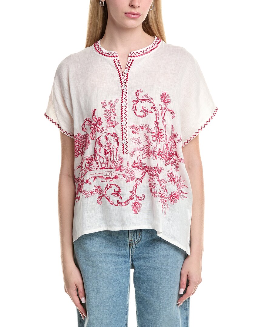 Johnny Was Vanona Linen Blouse In Neutral