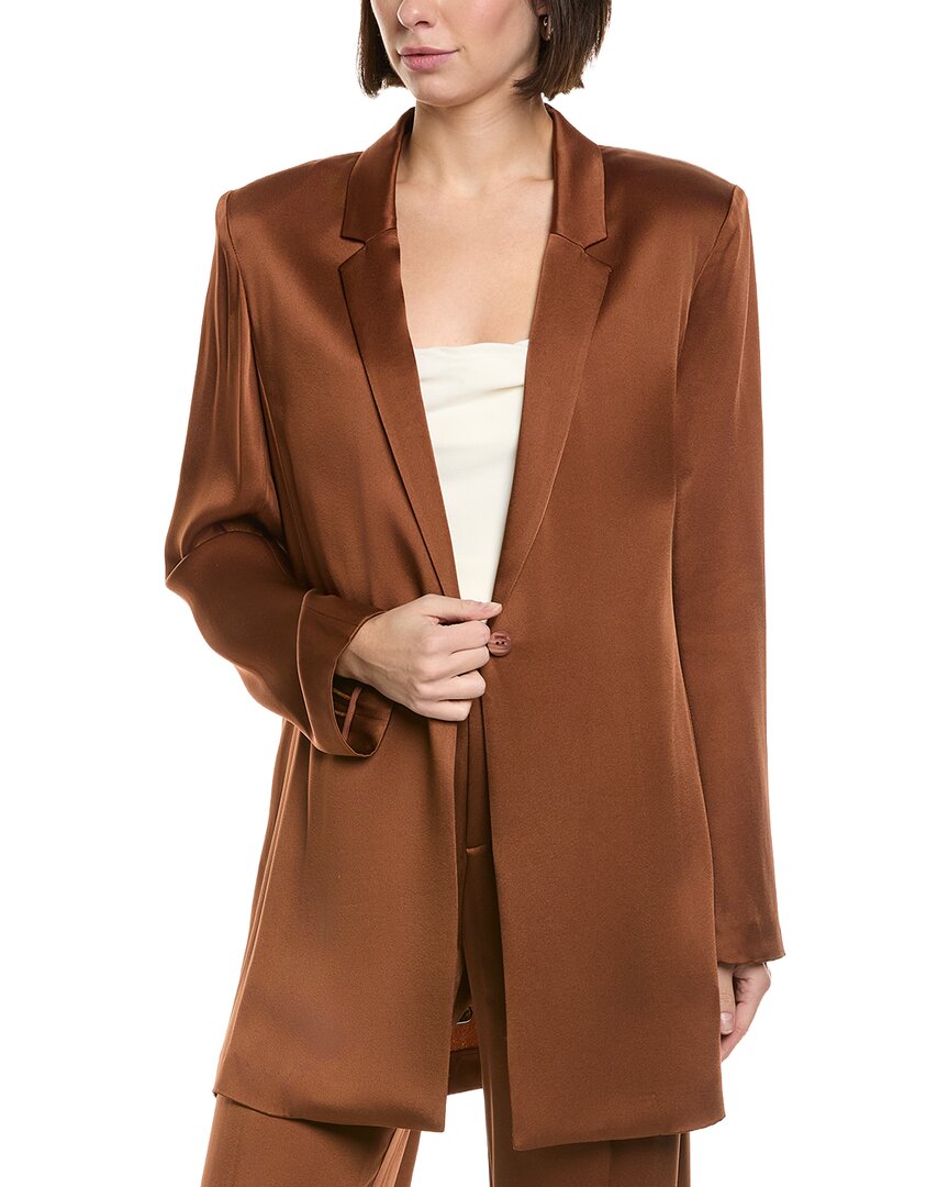 Lapointe Satin Blazer In Brown