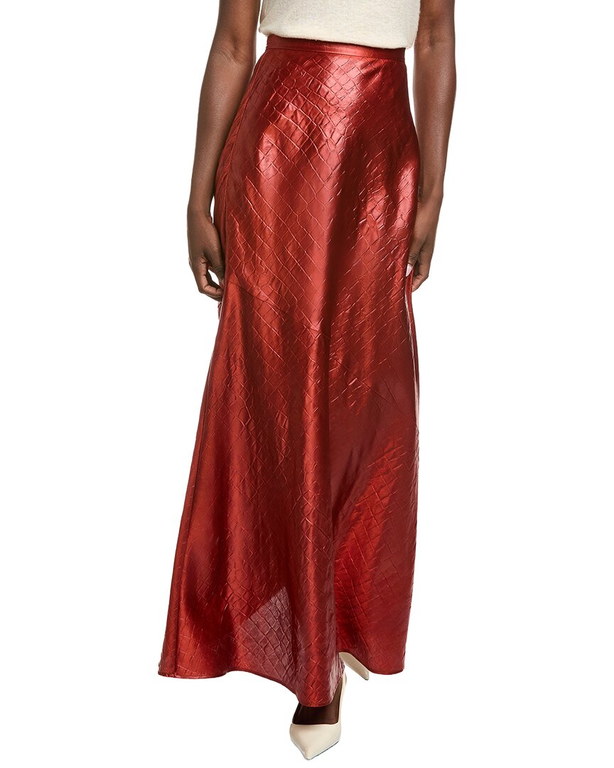 St John St. John Embossed Satin Pant In Red