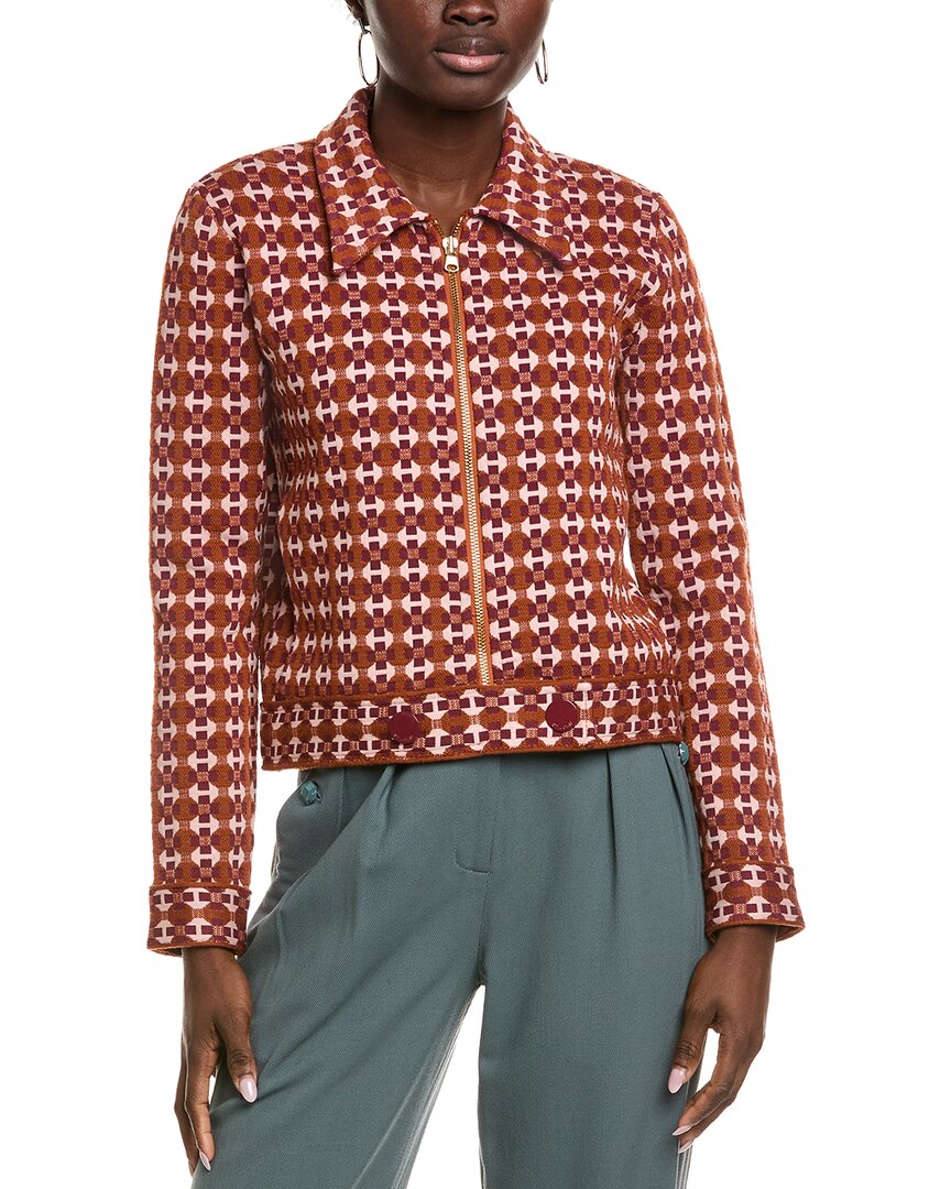 St John St. John Jacquard Wool-blend Jacket In Multi
