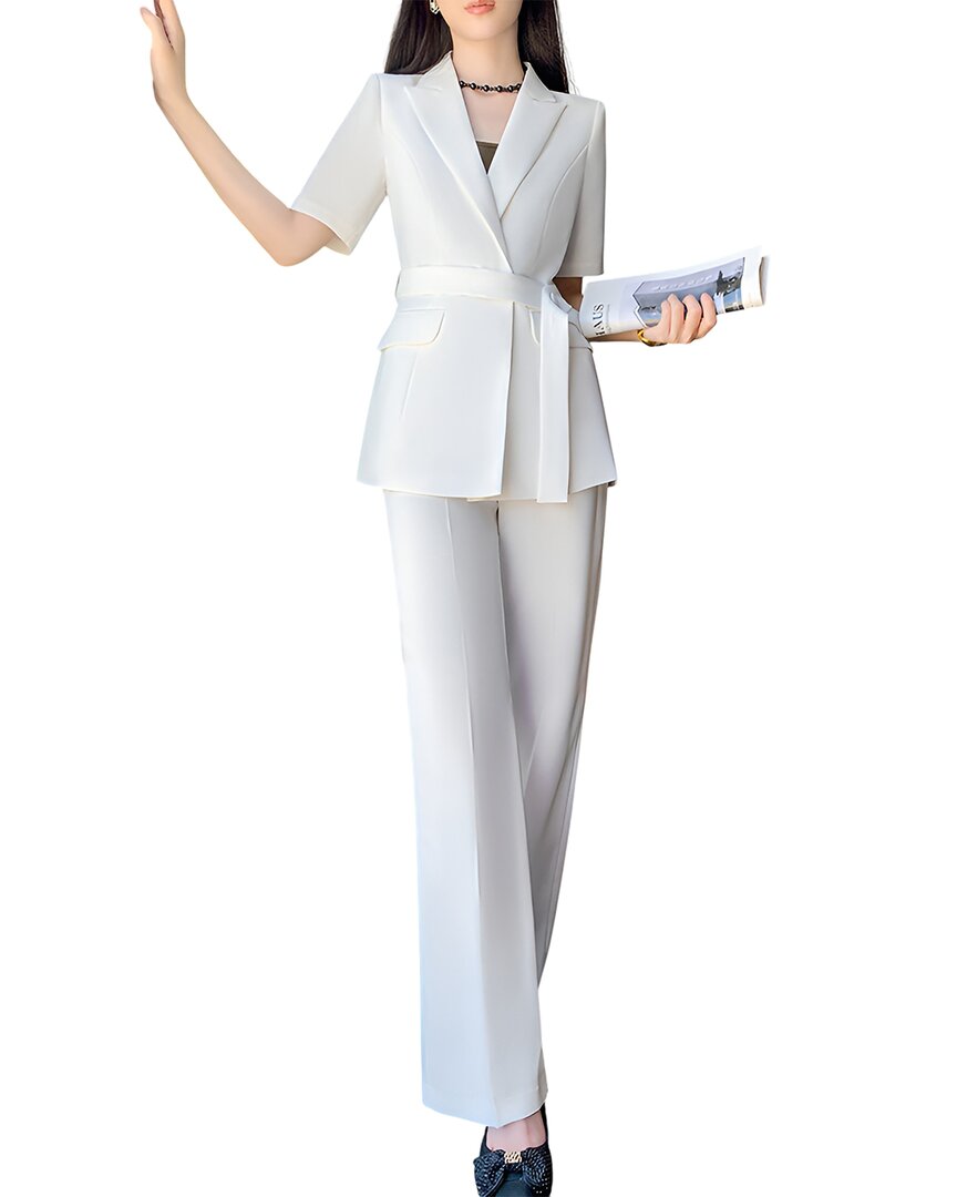 Vincent 2pc Blazer & Pant Set In White