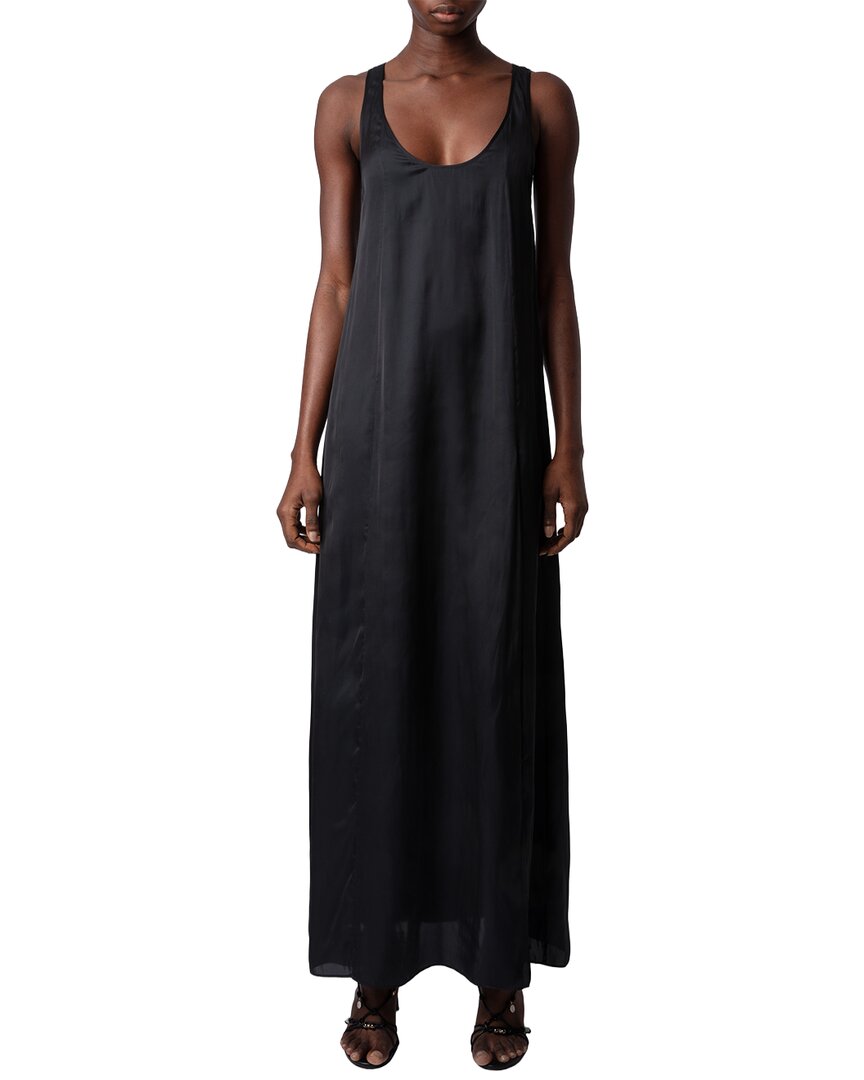 Zadig & Voltaire Rarys Satin Dress In Black