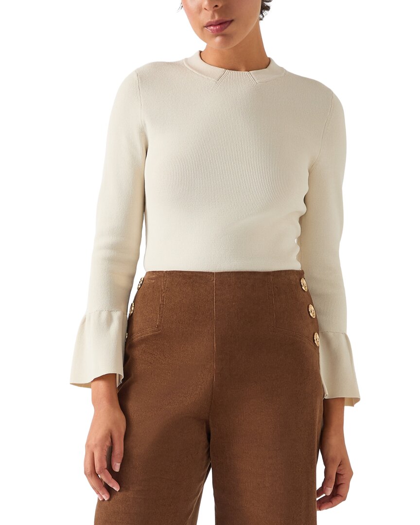 Lk Bennett Tabatha Sculptured Top In Neutral