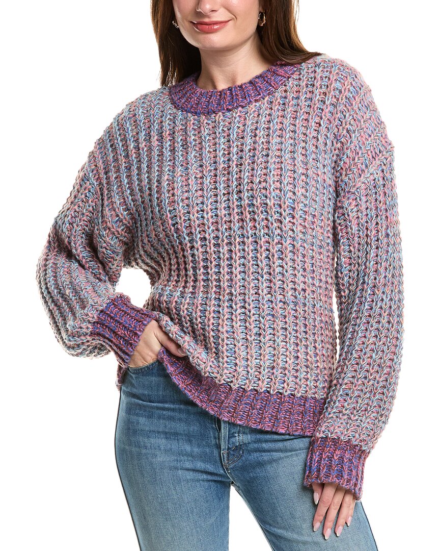 Color Block Pullover In Purple