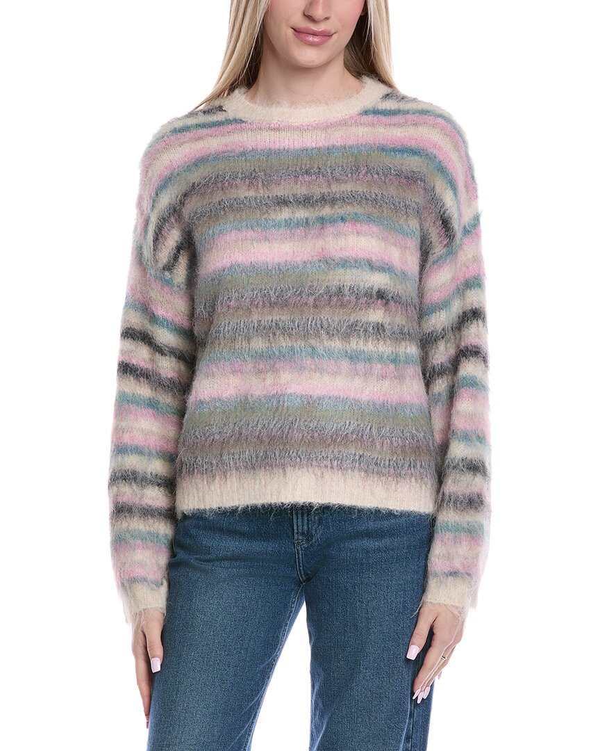 Color Block Wool-blend Pullover In Multi
