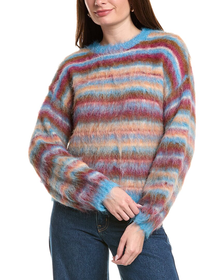 Color Block Wool-blend Pullover In Multi