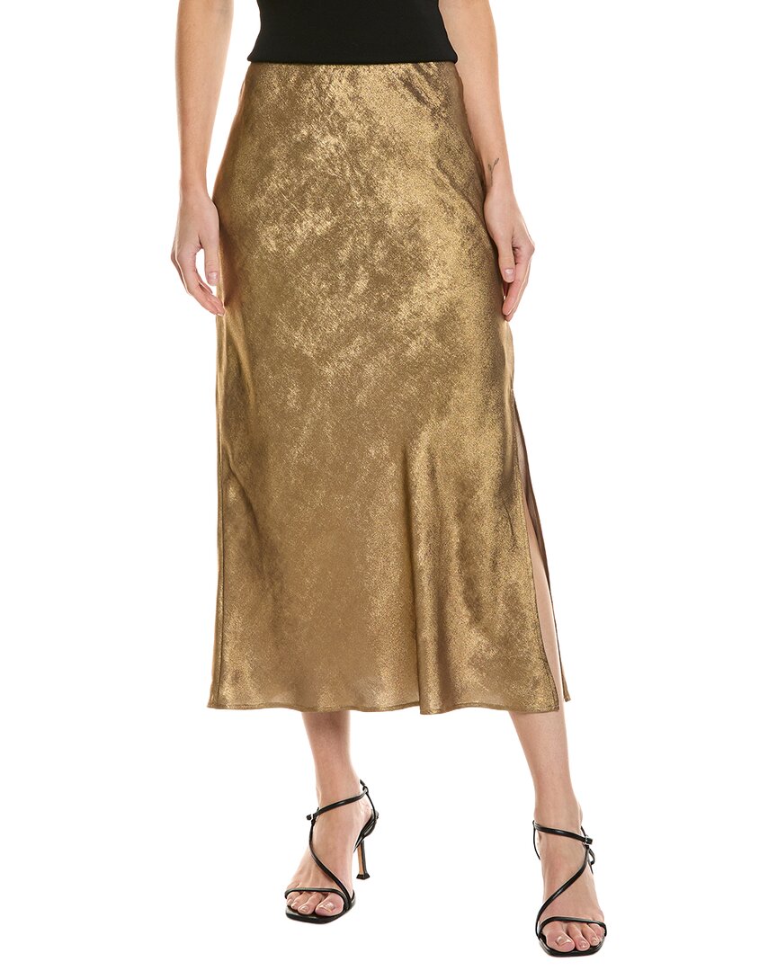 Bella Dahl Side Slit Bias Maxi Skirt In Gold