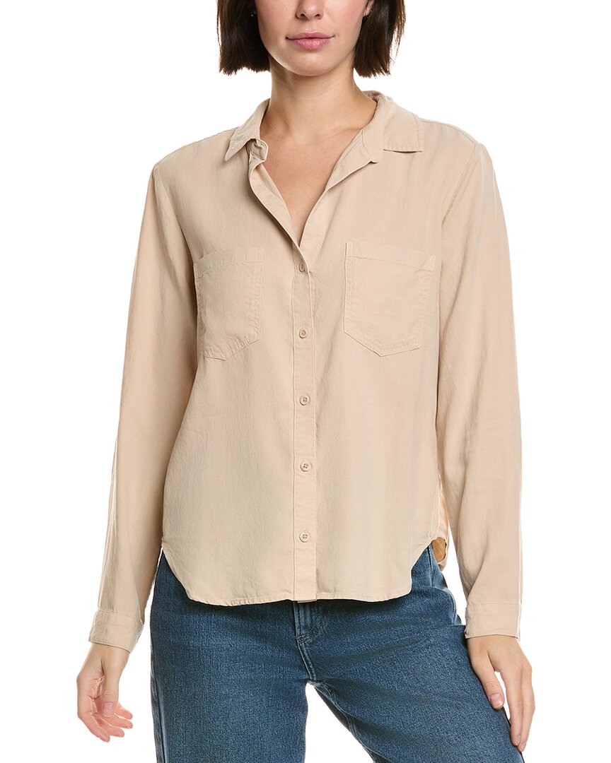 Bella Dahl Two Pocket Button Down Shirt In Neutral