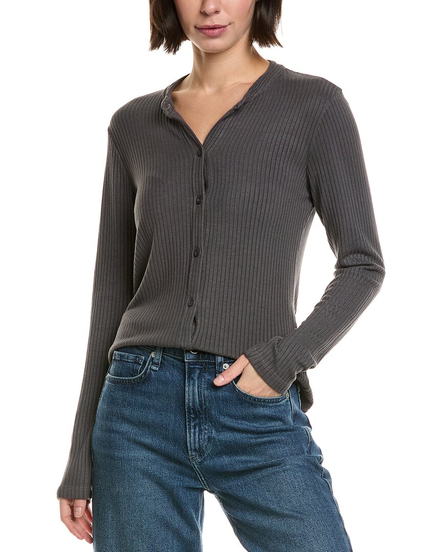 Bella Dahl Slim Fit Cardigan In Gray