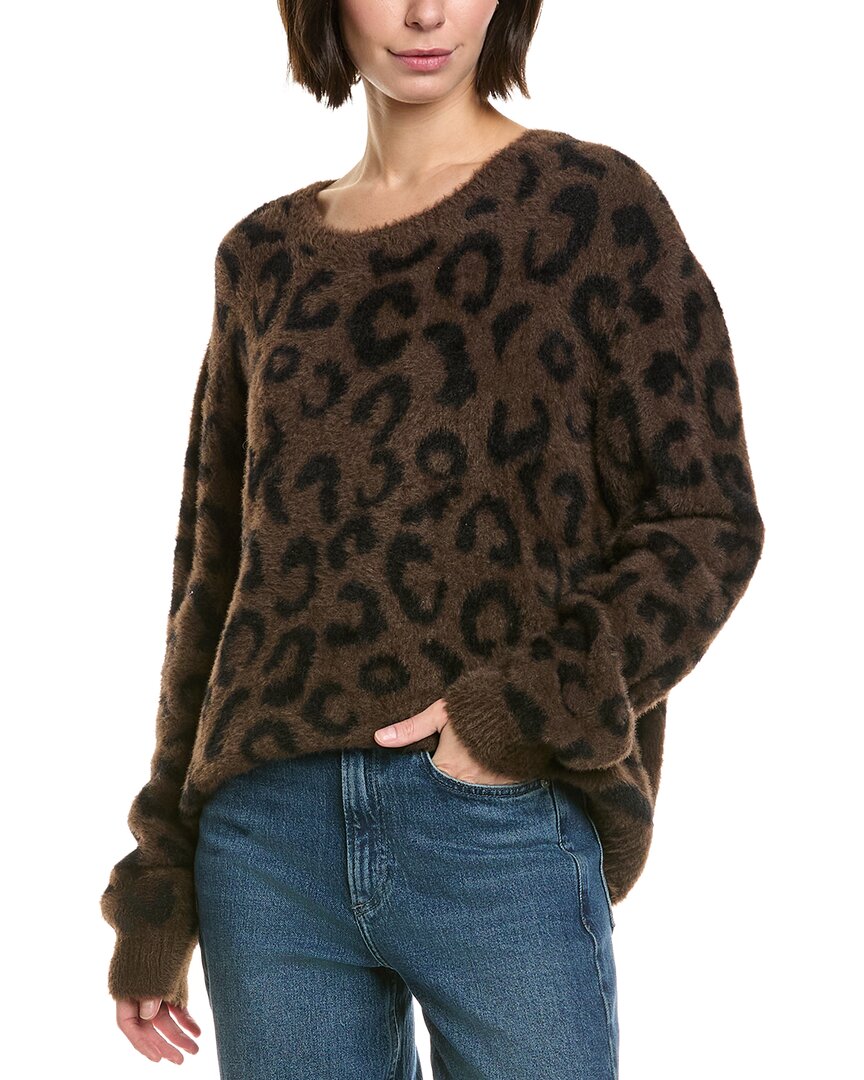 Bella Dahl Fuzzy Eyelash Sweater In Brown