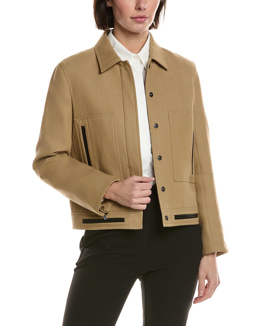 Proenza Schouler Wiley Linen-blend Jacket In Brown