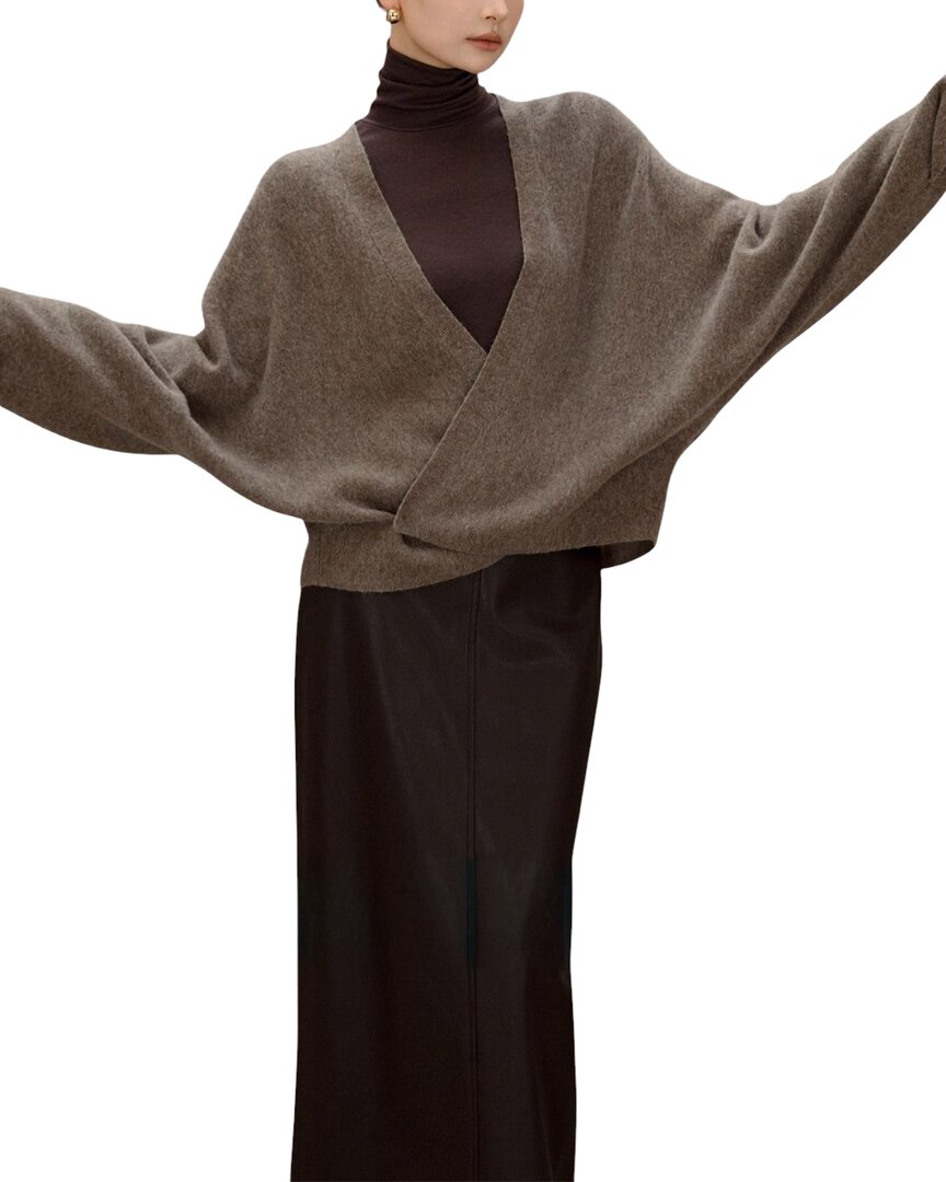 Enjoy Petra Wool Sweater In Burgundy