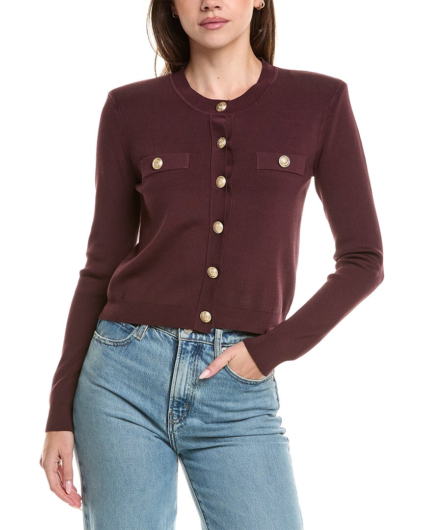 L'agence Toulouse Crop Cardigan In Red