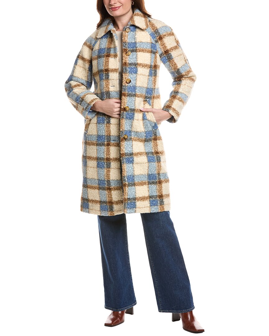 Ellen Tracy Balmacaan Coat In Pattern