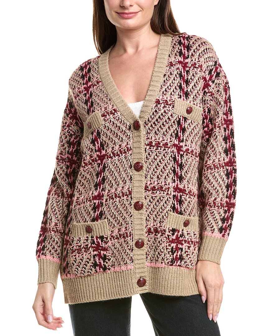 L'agence Macie Houndstooth Wool-blend Cardigan In Multi