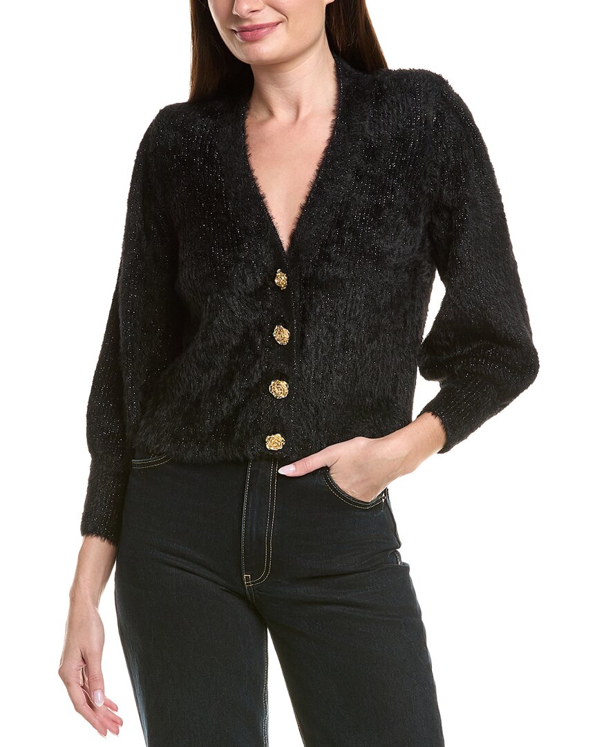 L'agence Talulla Shoulder Pad Cardigan In Black