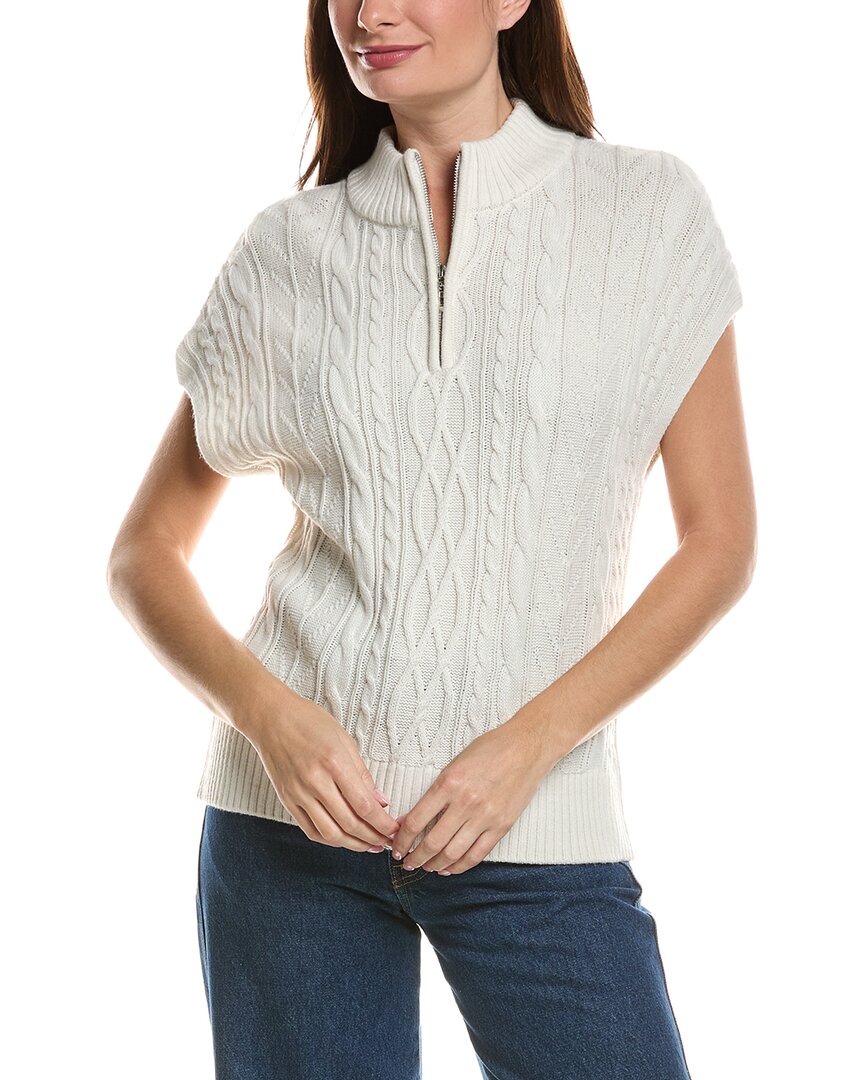 Splendid Half Zip Cable Sweater In Brown