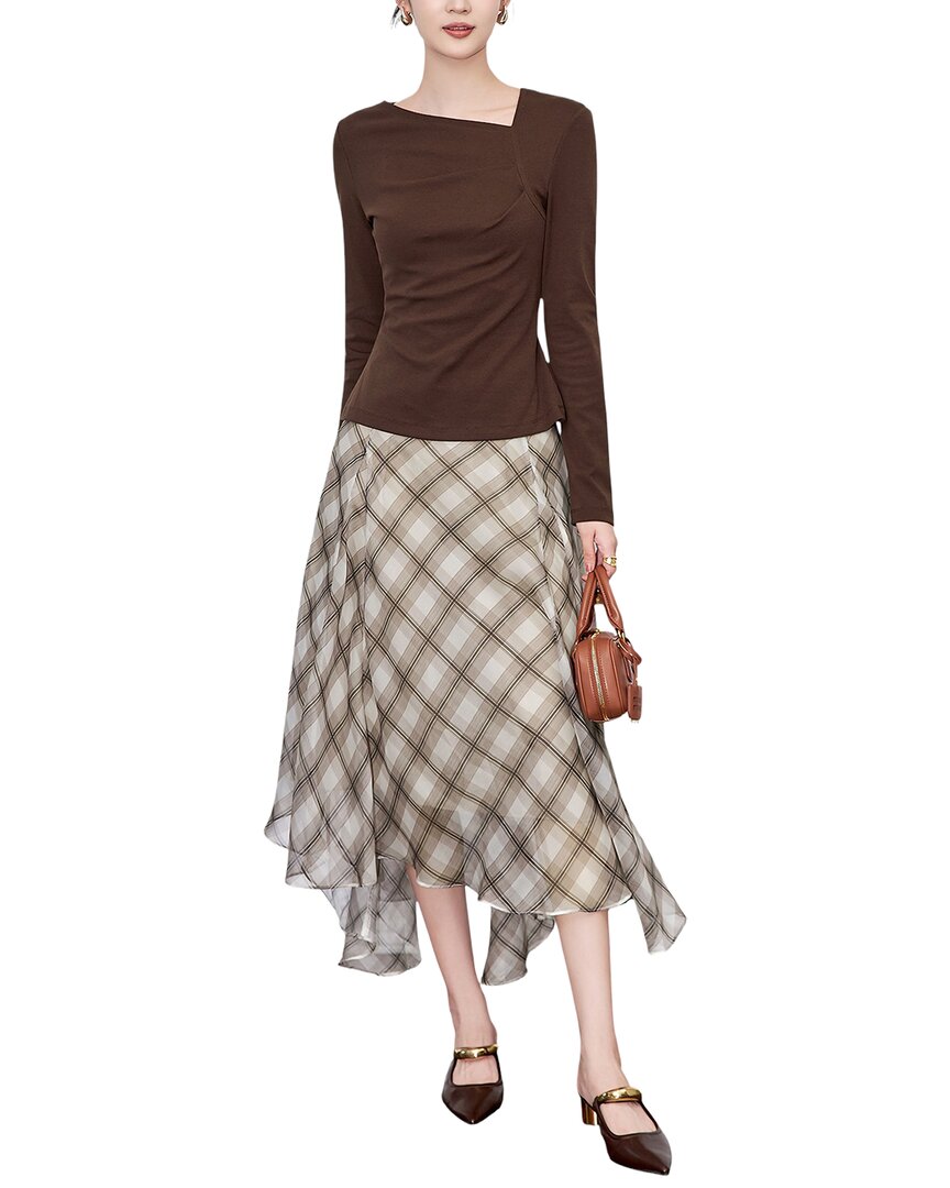 Wlzd 2pc T-shirt & Skirt Set In Brown