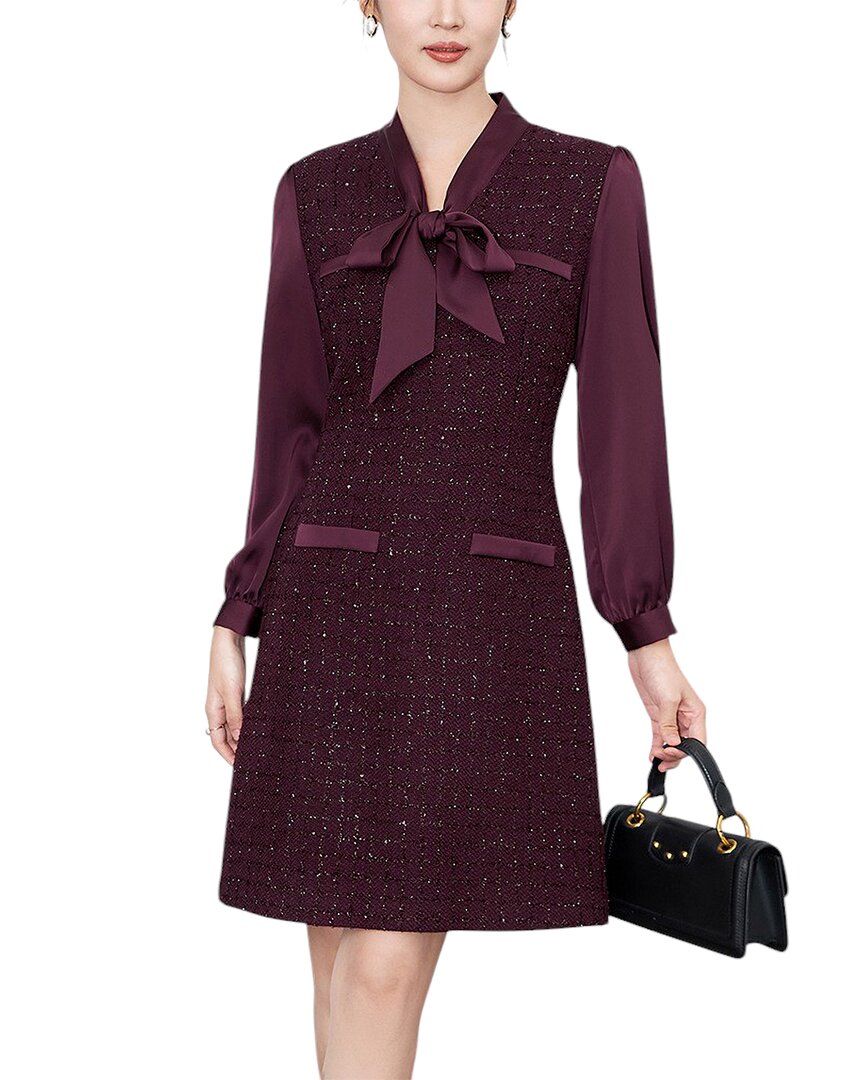 Wlzd Wool-blend Dress In Burgundy
