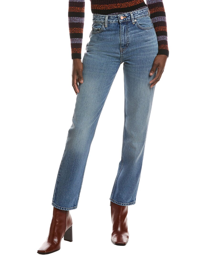 Ganni Swigy High-rise Straight Jean In Blue