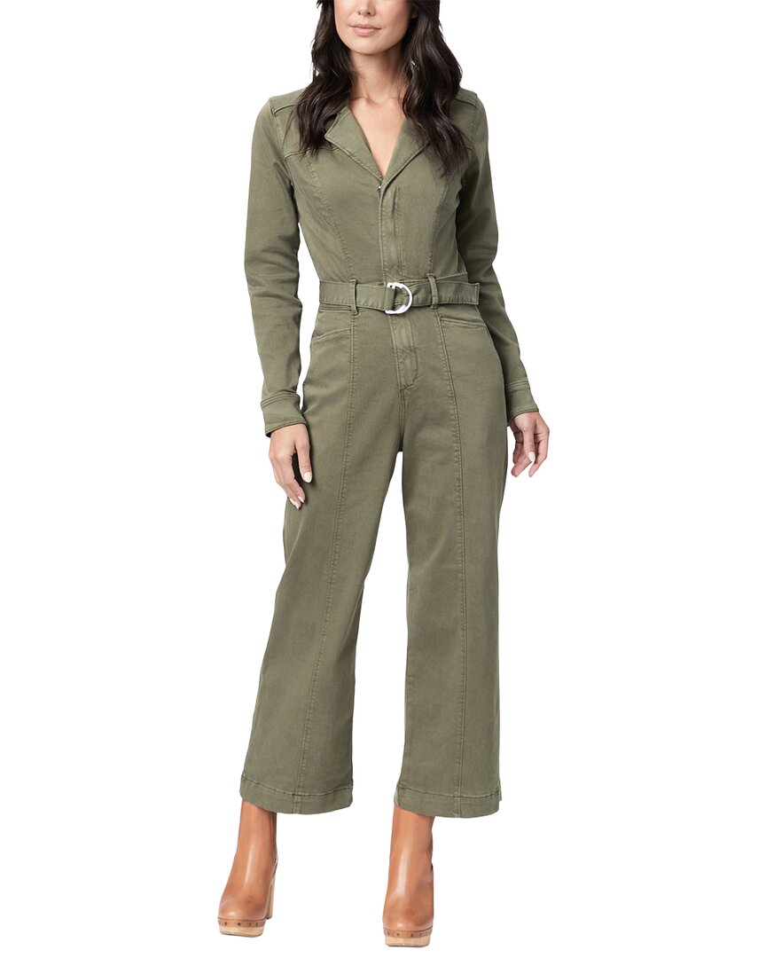 Paige Ls Anessa Jumpsuit Seaming In Green