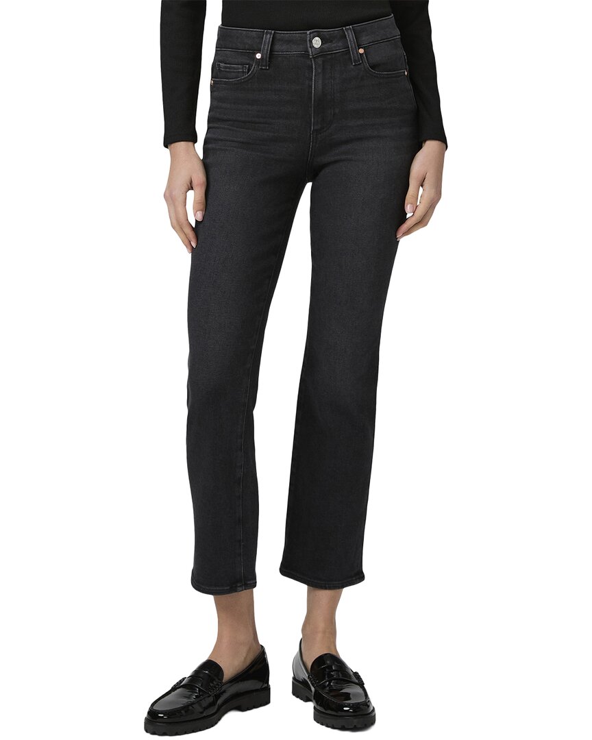 Paige Cindy Black Lotus Slim Straight Jean In Black