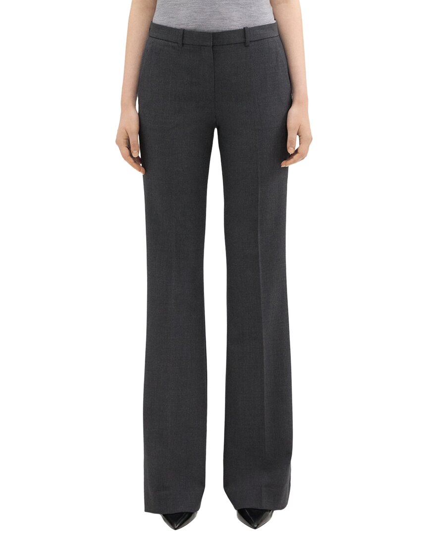 Theory Demitria Traceable Wool-blend Pant In Gray