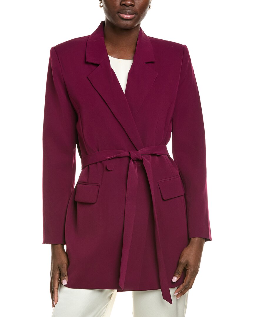 Endless Rose Straight Belted Blazer In Purple