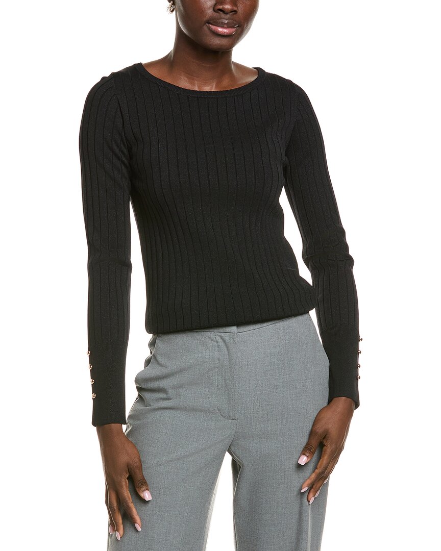 Endless Rose Lurex Buttoned Top In Black