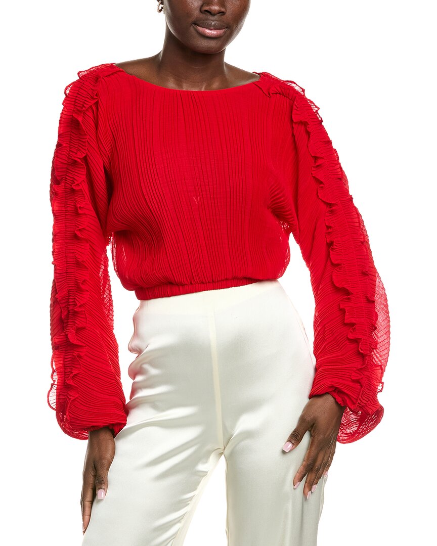 Endless Rose Plisse Blouse In Animal Print