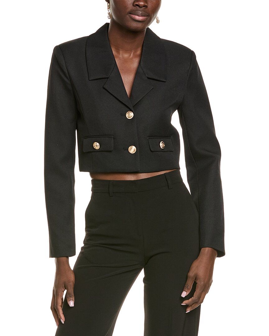 Endless Rose Classic Short Buttoned Jacket In Black