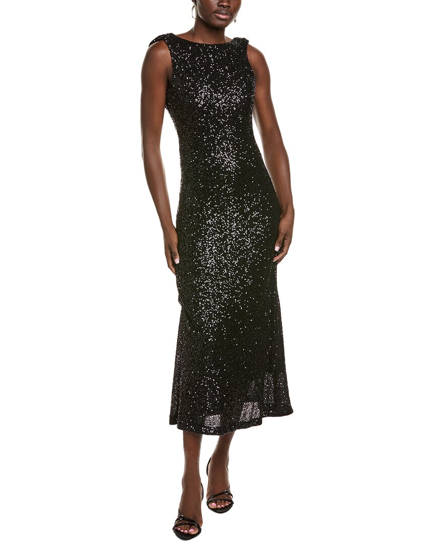 Endless Rose Open Back Sleeveless Sequins Maxi Dress In Black