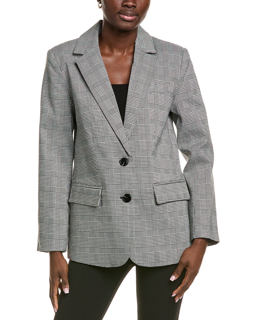 Endless Rose Oversized Plaid Bazer In Gray
