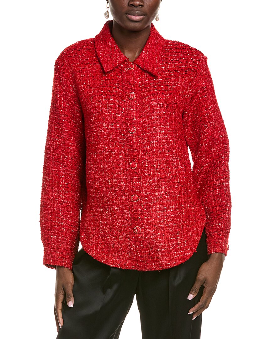 Endless Rose Tweed Shirt In Red
