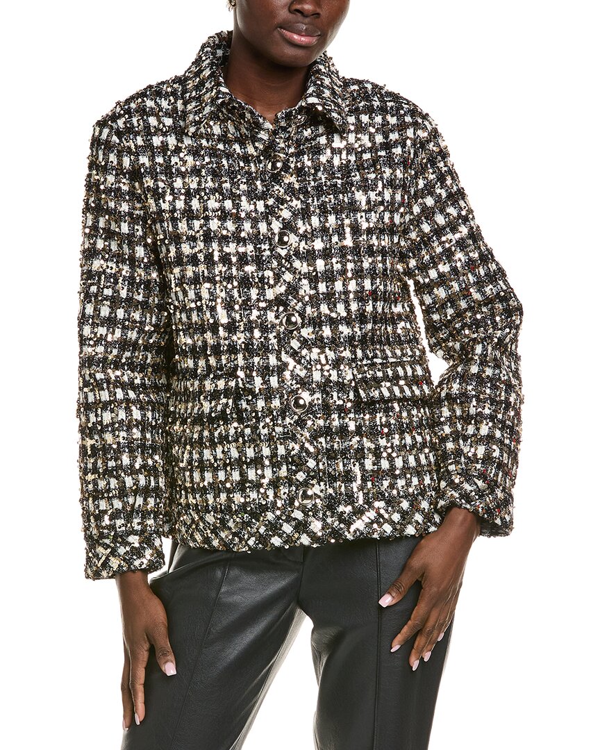 Endless Rose Sequins Check Jacket In Black