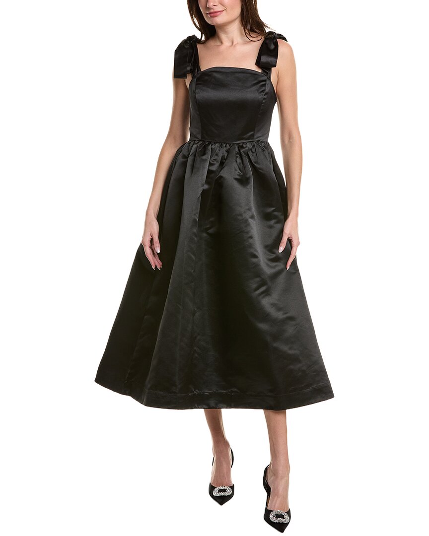 English Factory Bow Strap Satin Midi Dress In Black | ModeSens English Factory Bow Strap Satin Midi Dress In Black | ModeSens