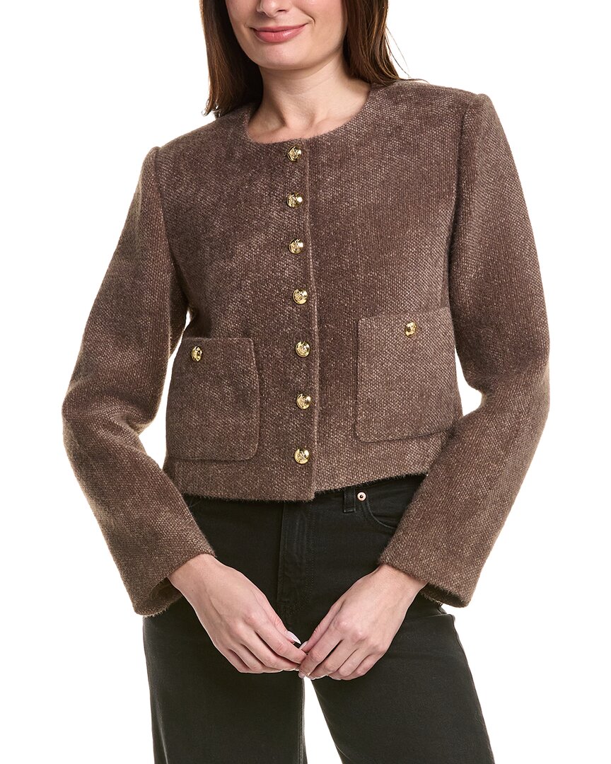 English Factory Cropped Jacket In Brown