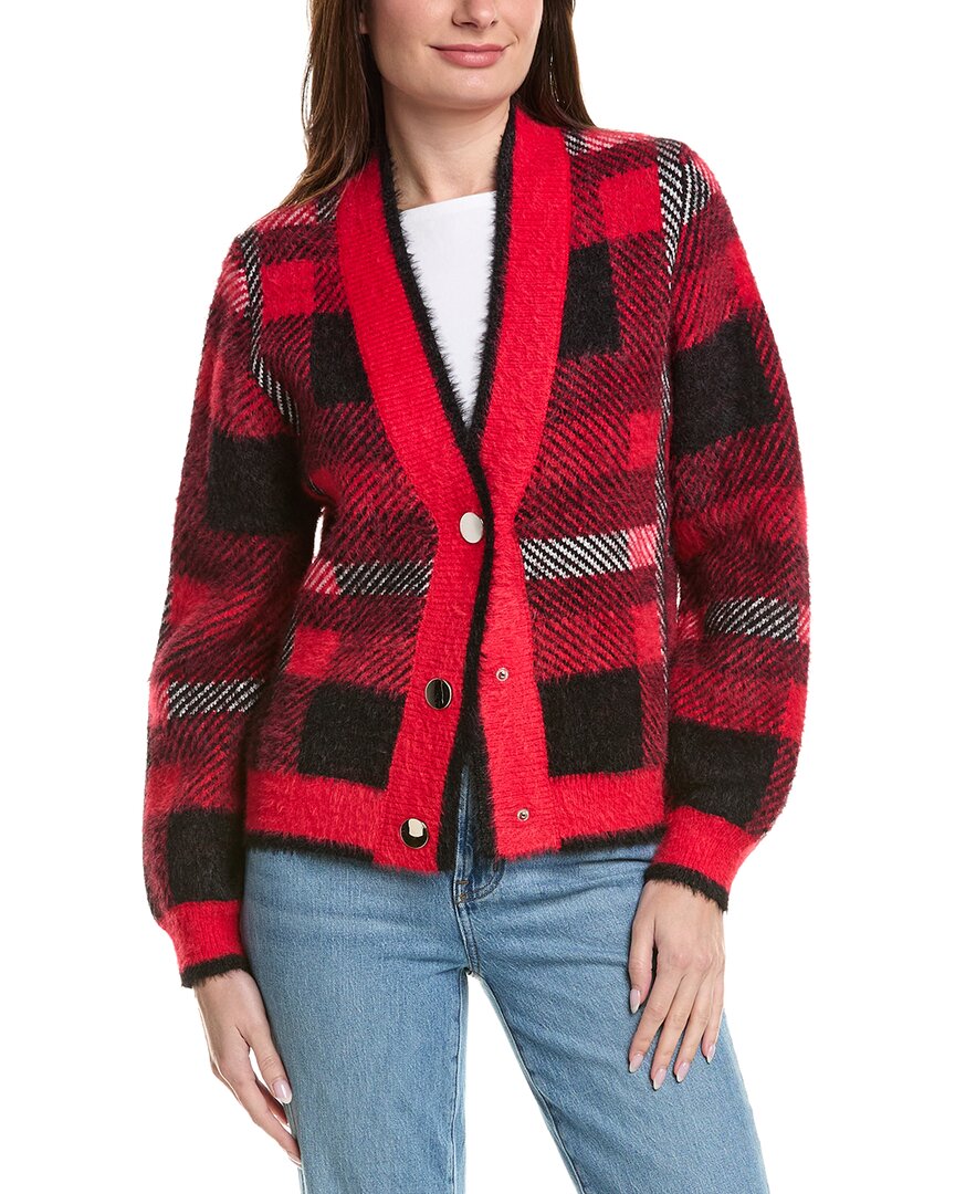English Factory Check Cardigan Sweater In Multi