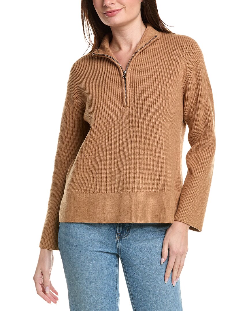 English Factory Collared 1/2-zip Sweater In Brown