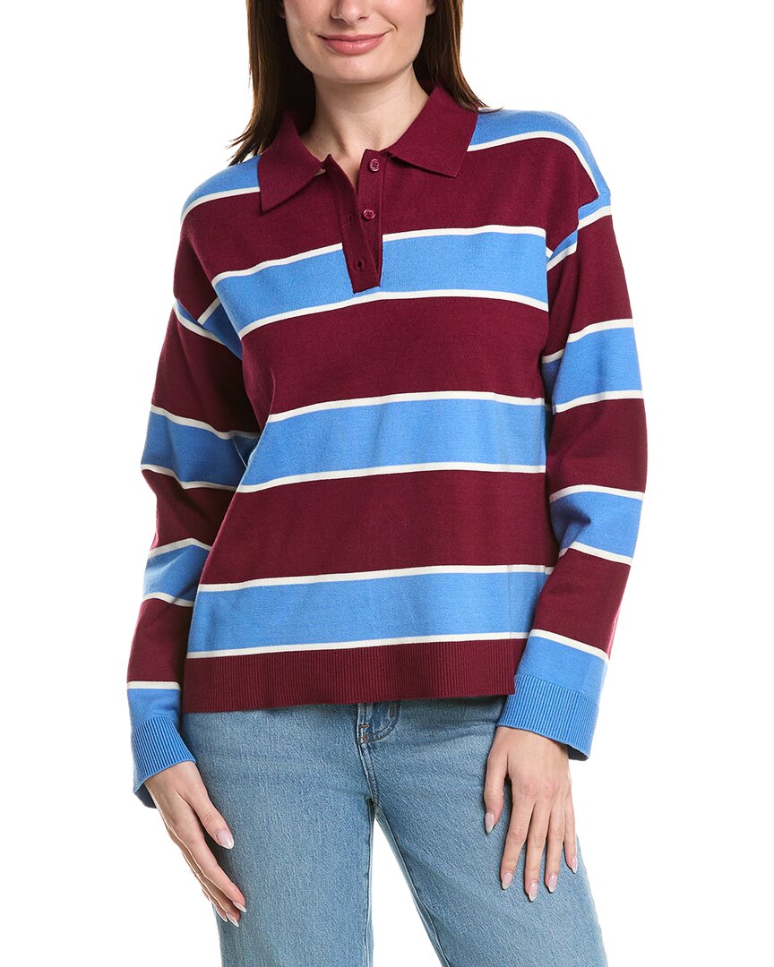 English Factory Striped Polo Shirt In Blue