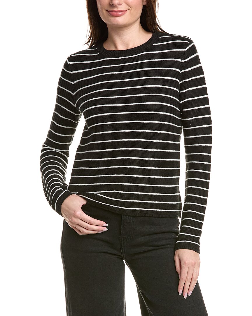 English Factory Round Neck Striped Sweater In Black