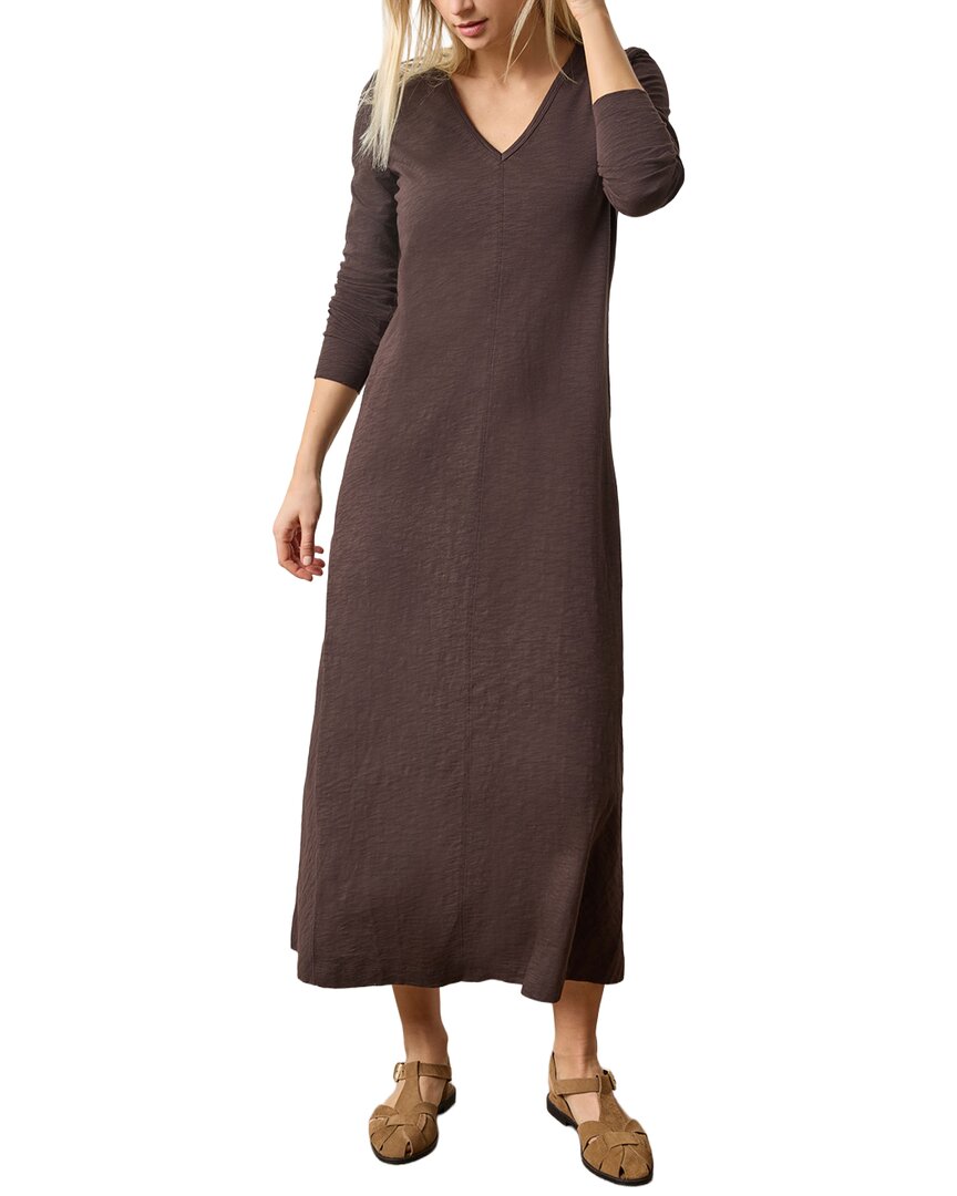 Lilla P V-neck Maxi Dress In Brown