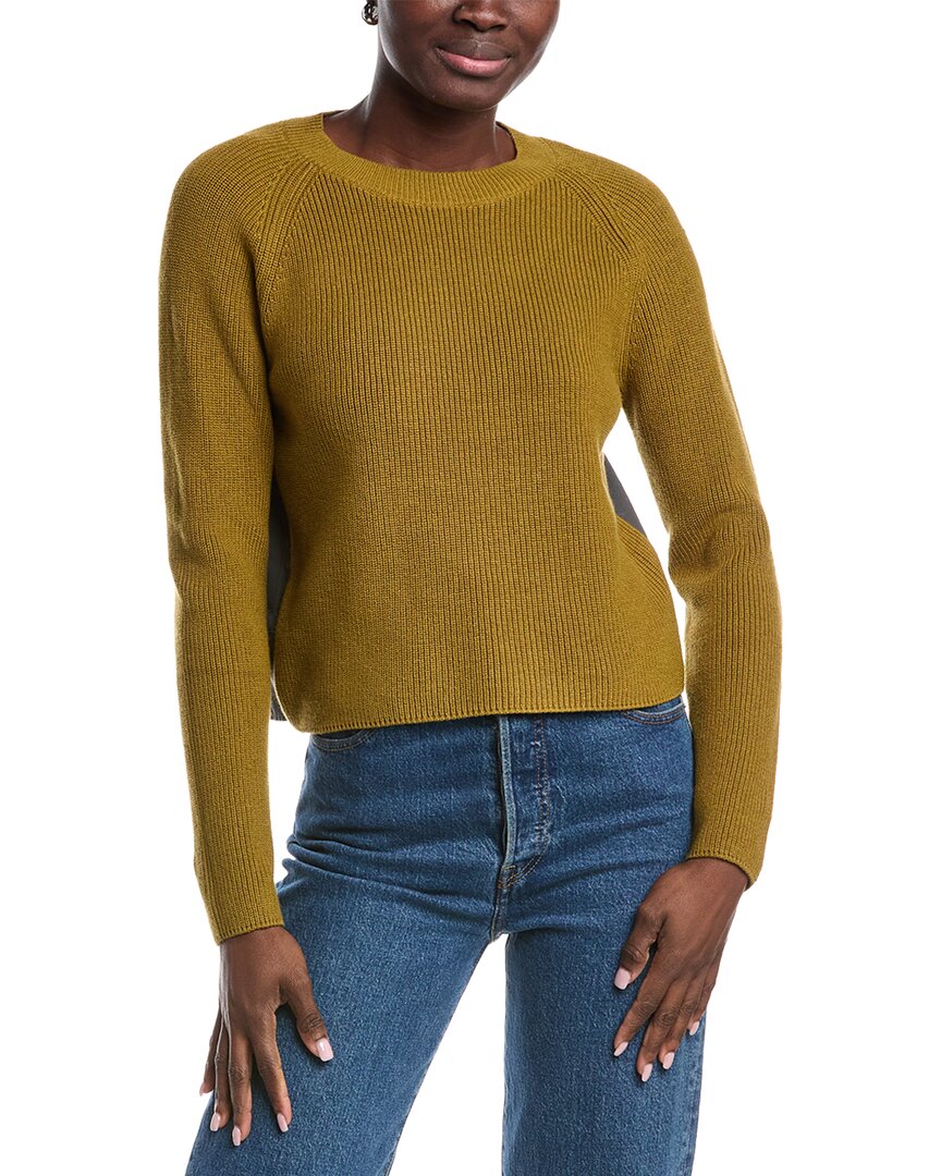 Lilla P Mixed Media Raglan Sweater In Green