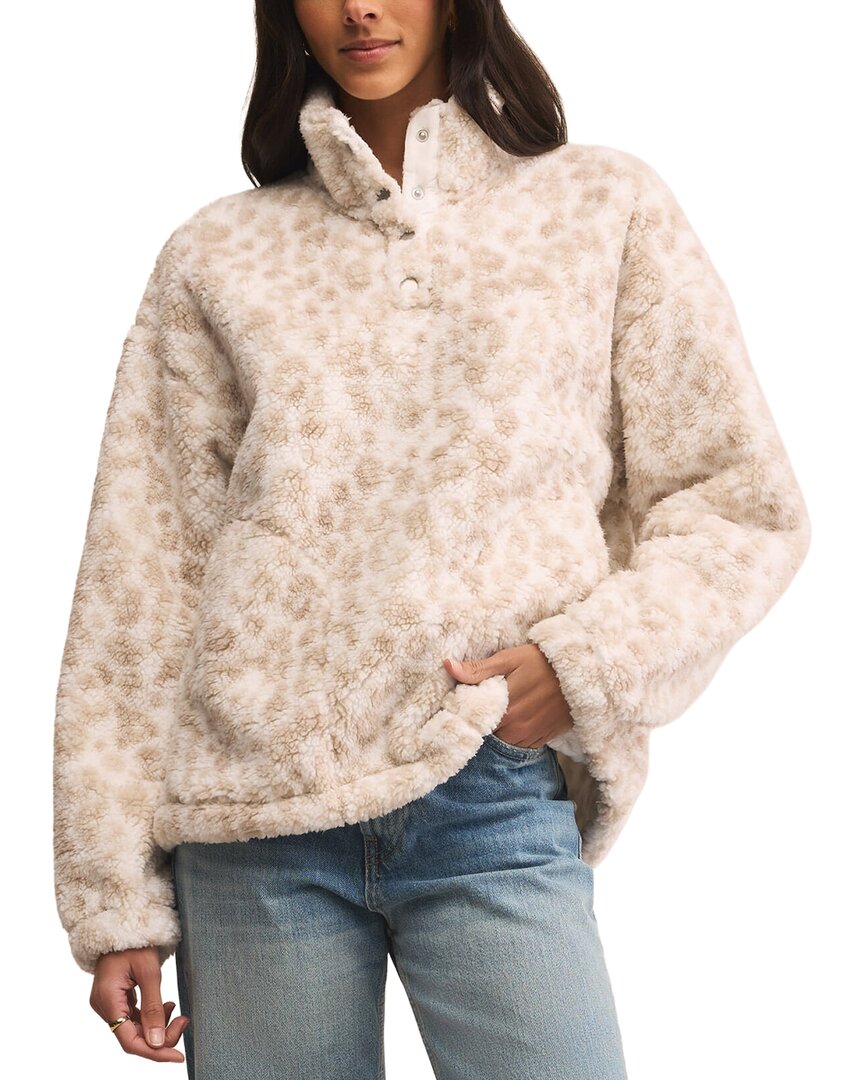 Z Supply Brooklyn Leo Sherpa Jacket In Neutral