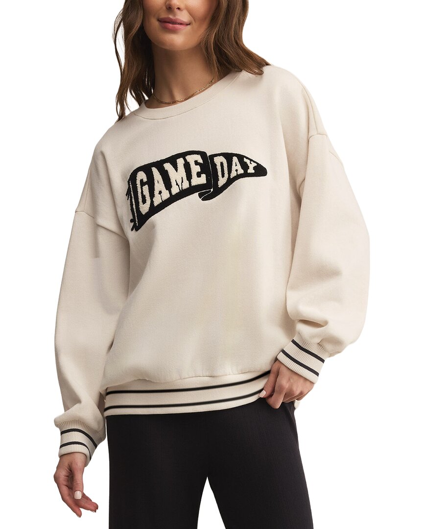 Z Supply Oversized Let's Go Sweatshirt In White