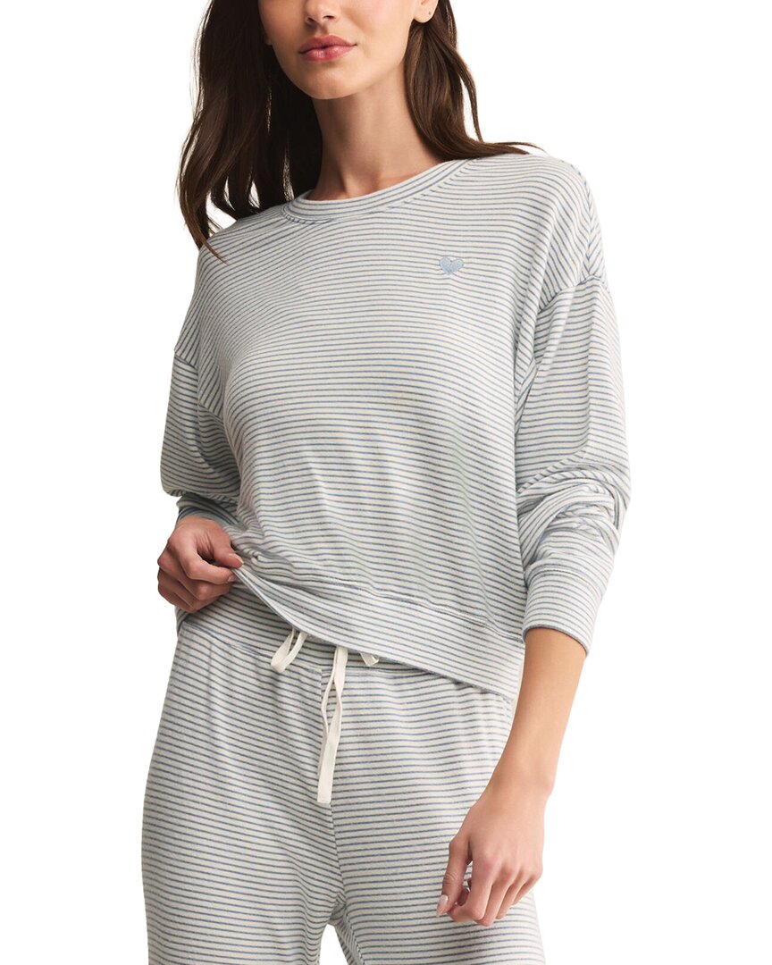 Z Supply Bisou Stripe Top In Gray
