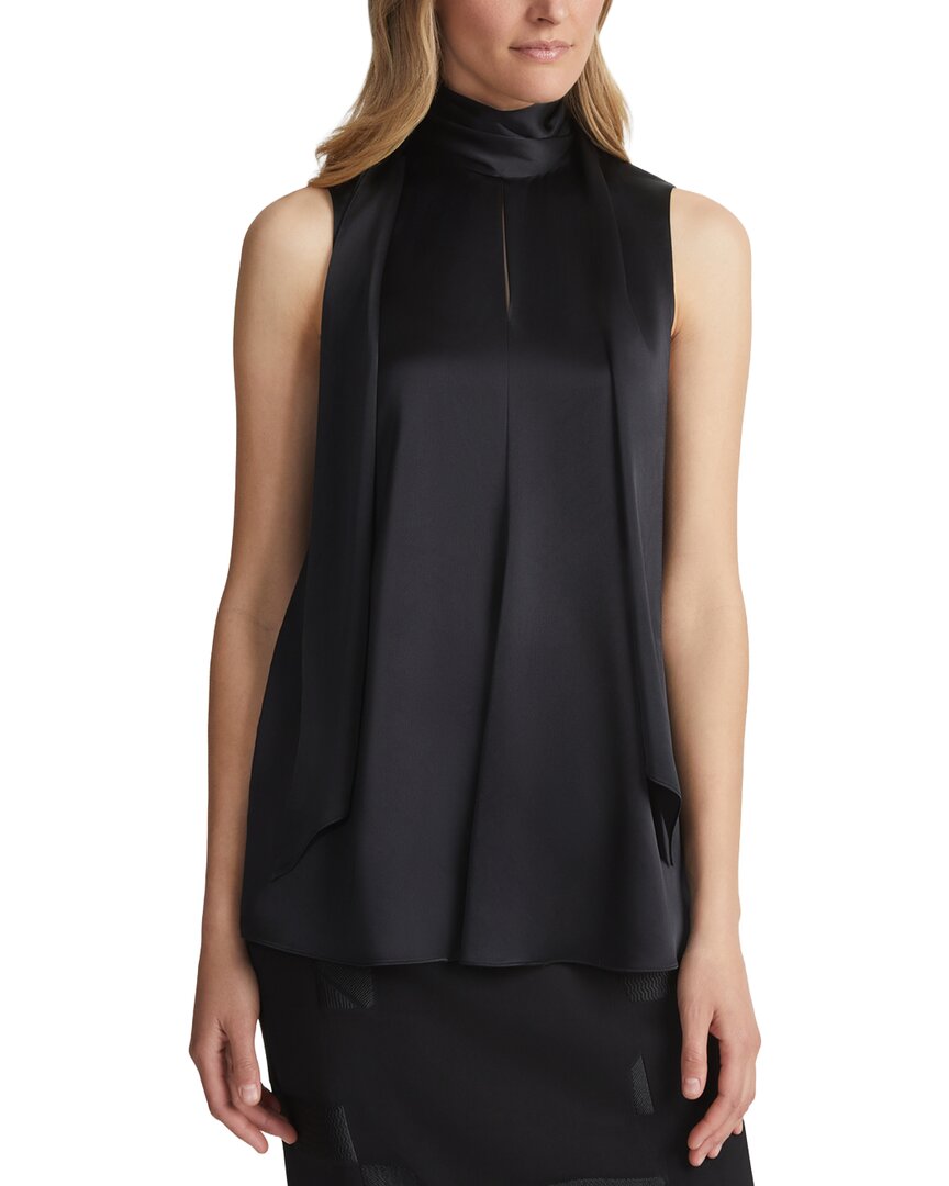 Lafayette 148 New York Scarf Collar Blouse In Black