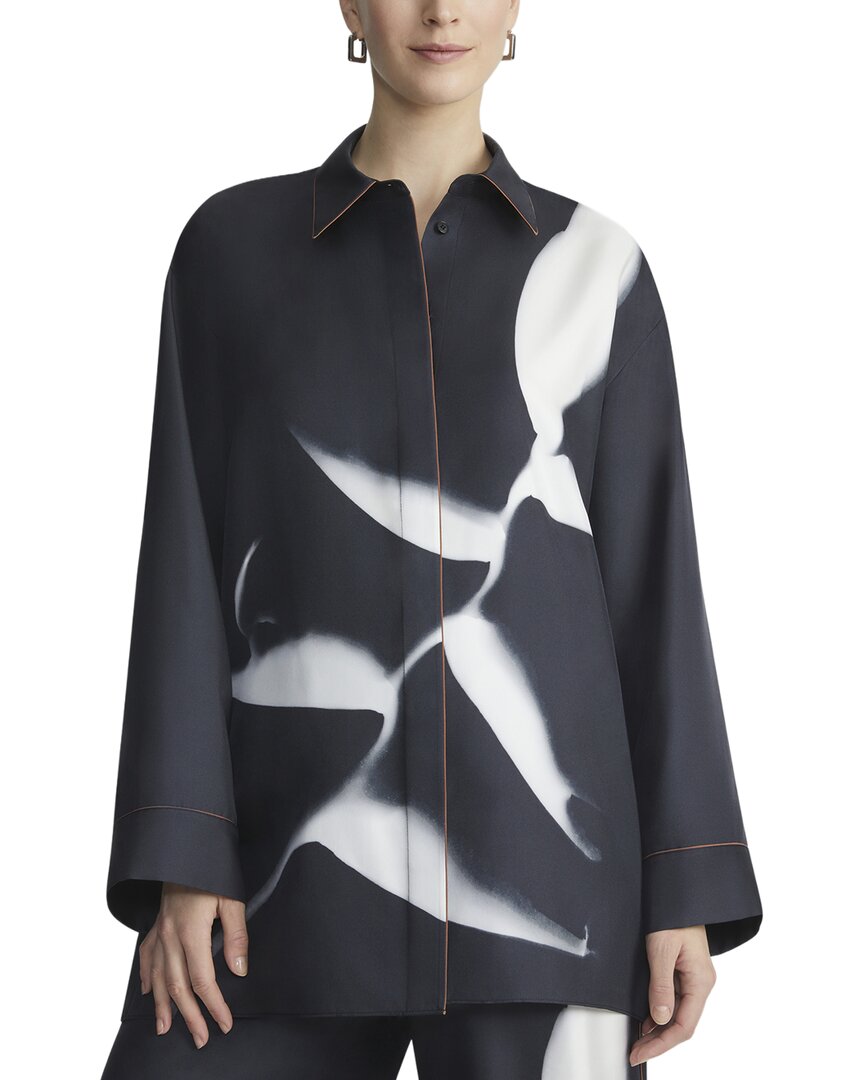 Lafayette 148 New York Boyfriend Oversized Shirt In Black