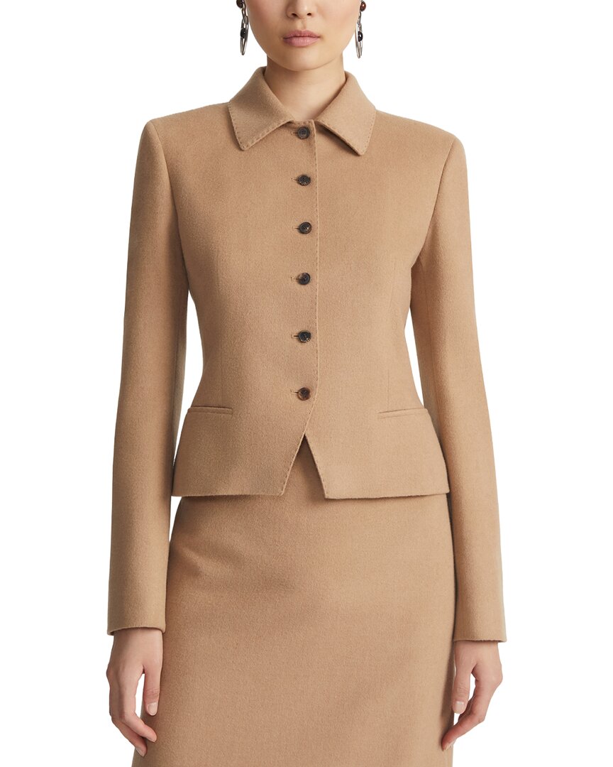 Lafayette 148 New York Tailored Cropped Jacket In Brown