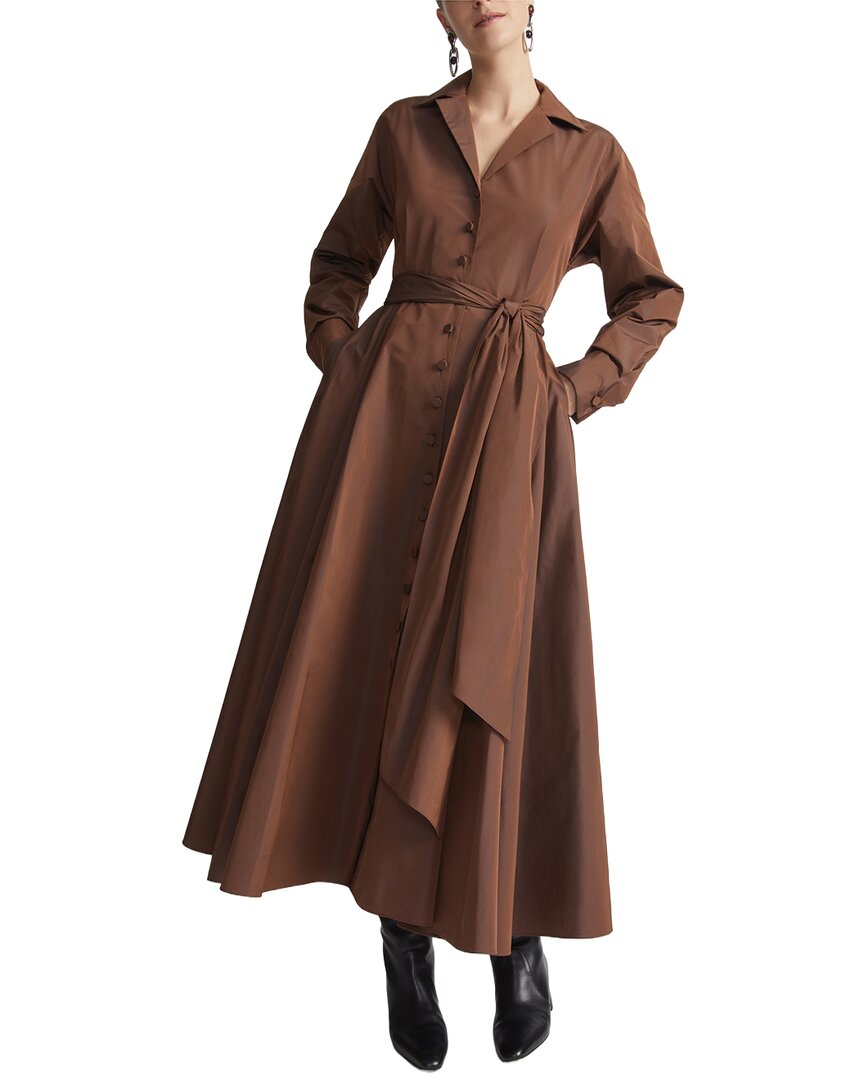 Lafayette 148 New York Plus Notch Collar Dress In Animal Print